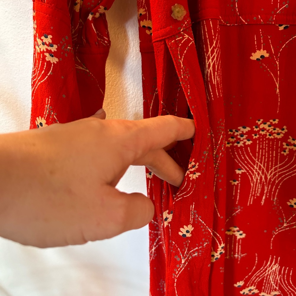 Red Dropped-Waist Short Collette Dress - Picture 9 of 13